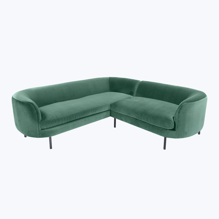 Desiree Sectional Right Facing / Como Velvet, Stone