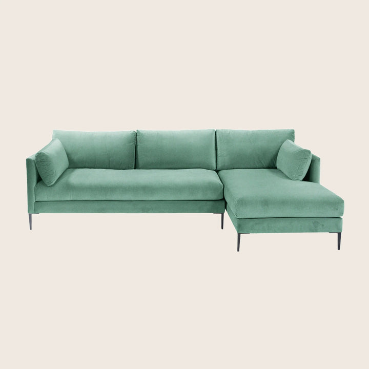 Mercer Sectional Right Facing / Como, Velvet / Stone