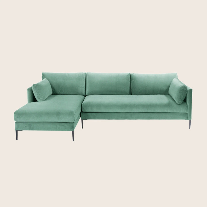 Mercer Sectional Right Facing / Como, Velvet / Stone