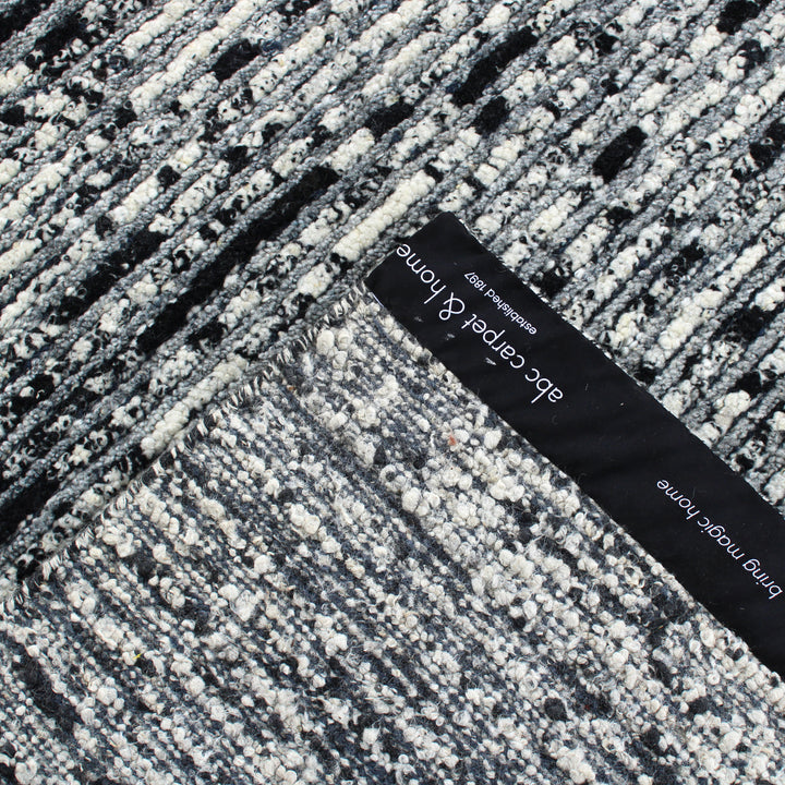 Grey Textured Wool Rug - 10'4" x 12'11"