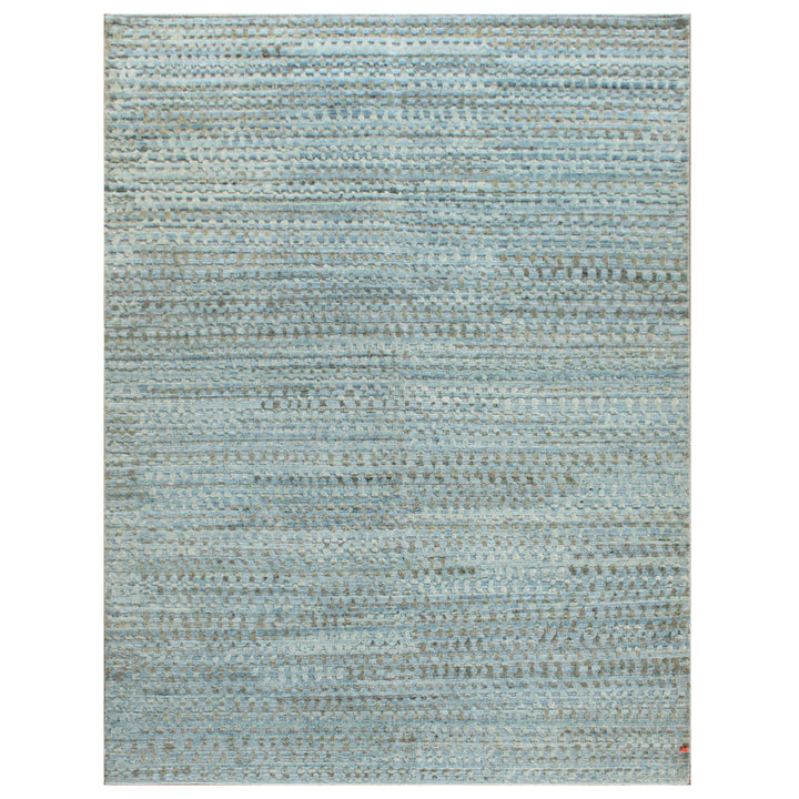 Blue Contemporary Wool Rug - 8'11" x 11'1"