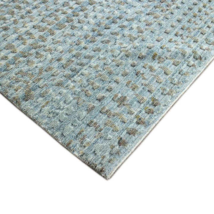 Blue Contemporary Wool Rug - 8'11" x 11'1"