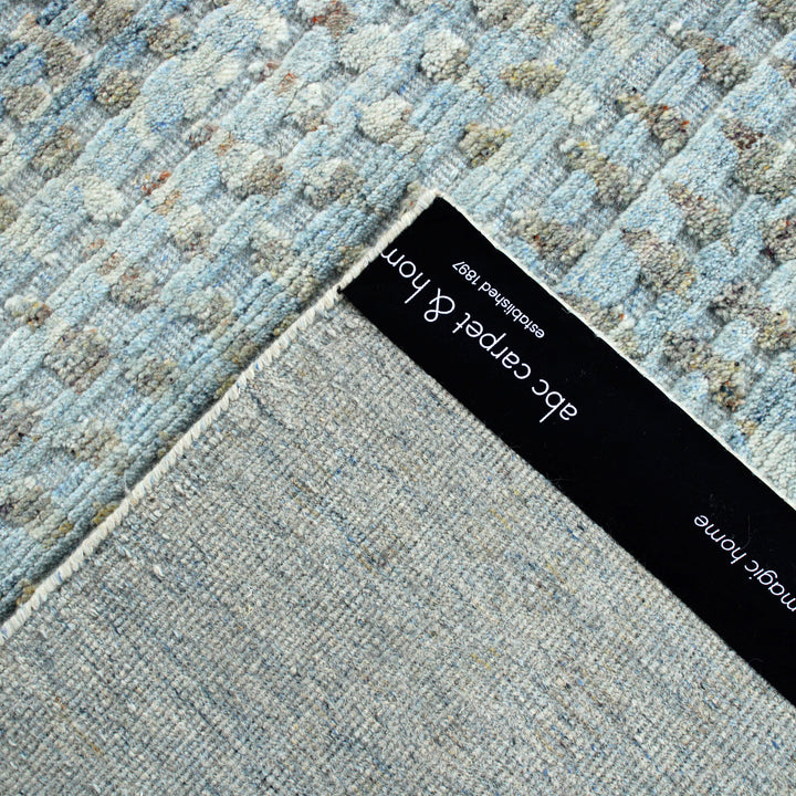 Blue Contemporary Wool Rug - 8'11" x 11'1"