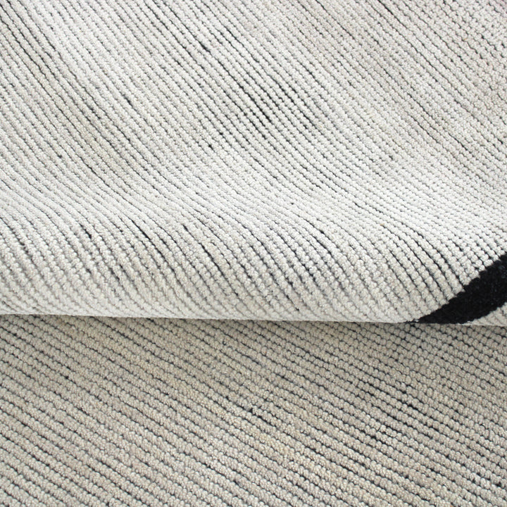 Ivory Charcoal Contemporary Wool Rug - 8'2" x 10'