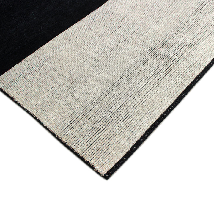 Ivory Charcoal Contemporary Wool Rug - 8'2" x 10'