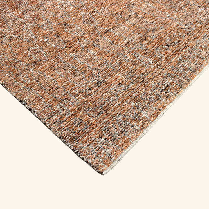 Orange Textured Wool Rug - 10' x 12'9"