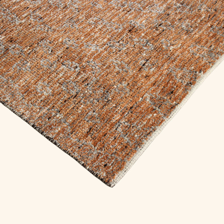 Orange Textured Wool Rug - 10' x 12'9"