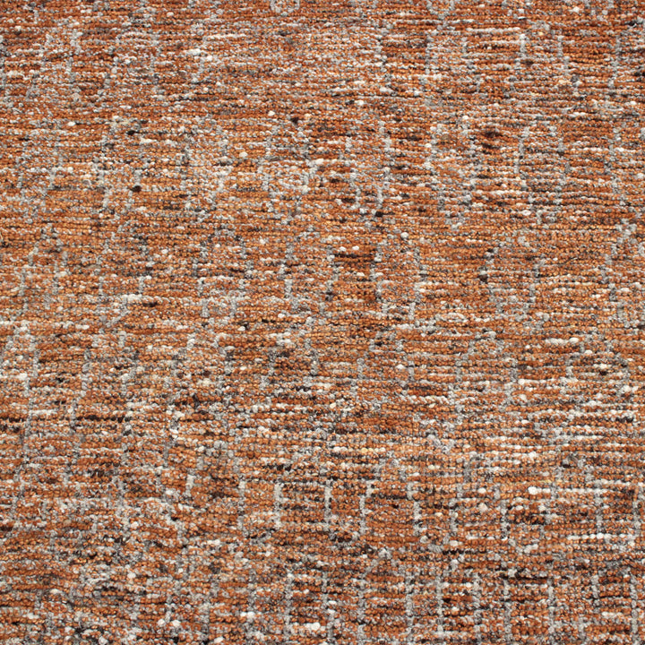 Orange Textured Wool Rug - 10' x 12'9"