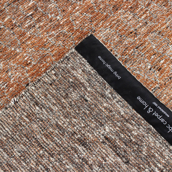 Orange Textured Wool Rug - 10' x 12'9"