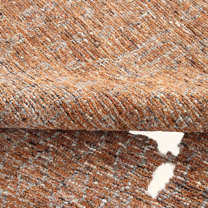 Orange Textured Wool Rug - 10' x 12'9"