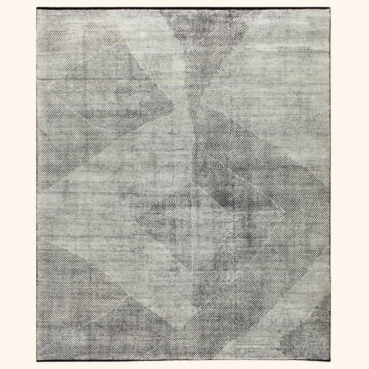 Grey Contemporary Wool Rug - 8'1" x 9'8"