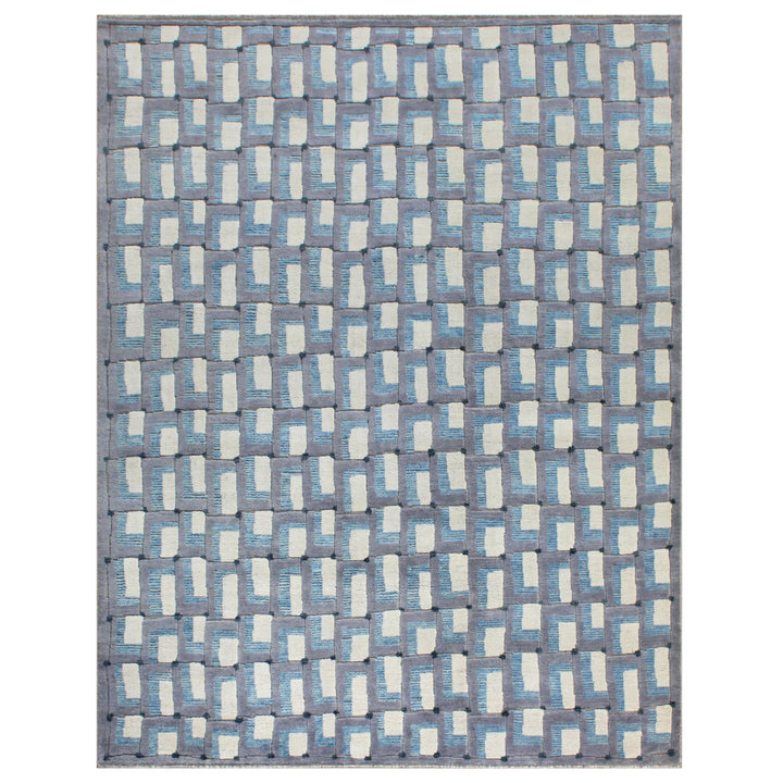 Blue Transitional Wool Rug - 8'1" x 10'