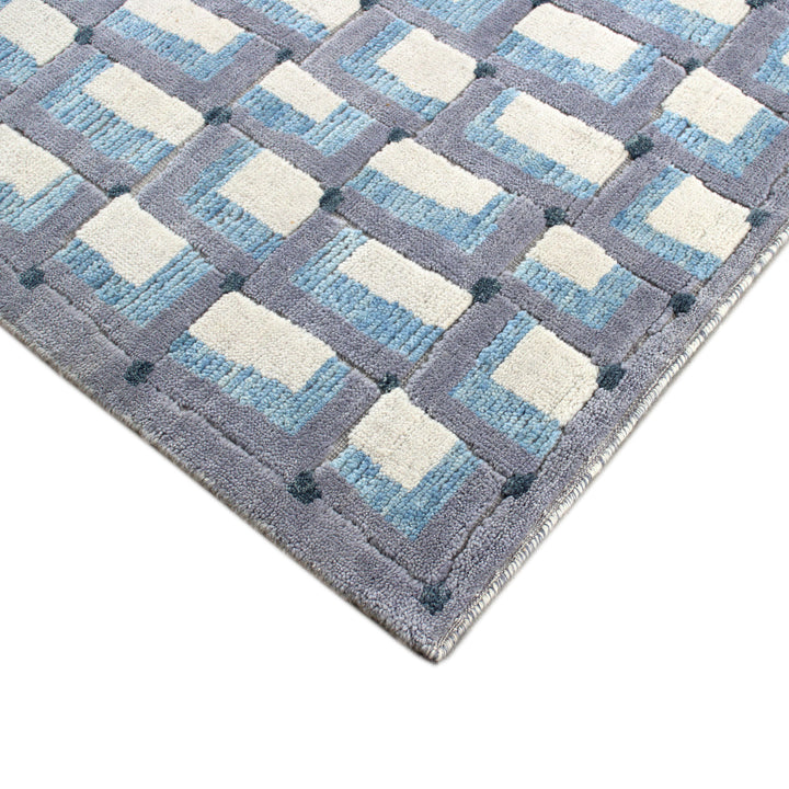 Blue Transitional Wool Rug - 8'1" x 10'