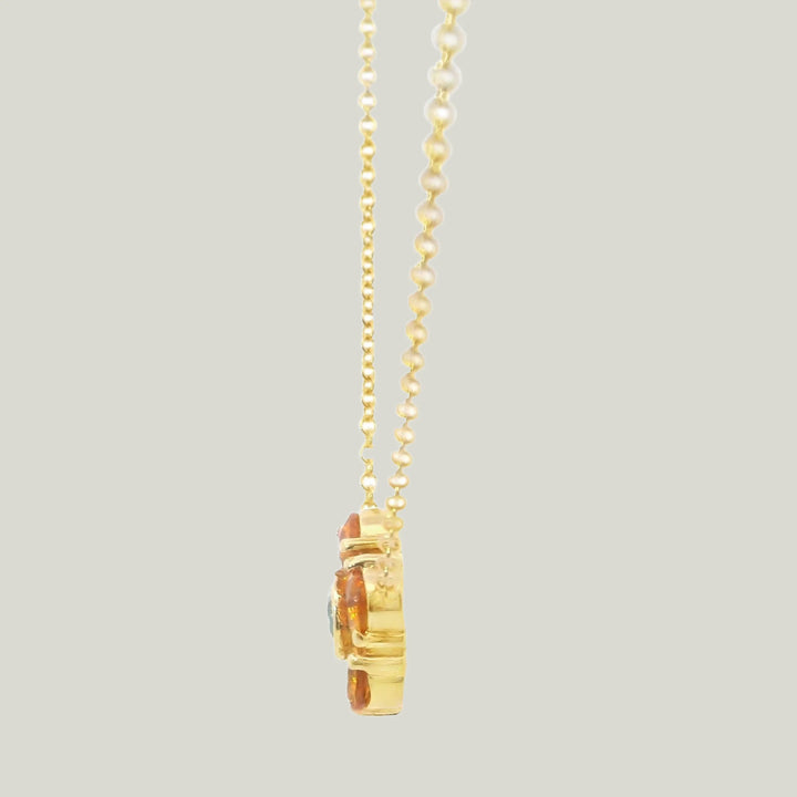 Image for 18KYG Citrine, Blue Topaz Flower Pendant