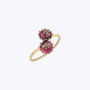 Victorian Garnet, Diamond, Opal Floral Bypass Bangle, Circa 1880