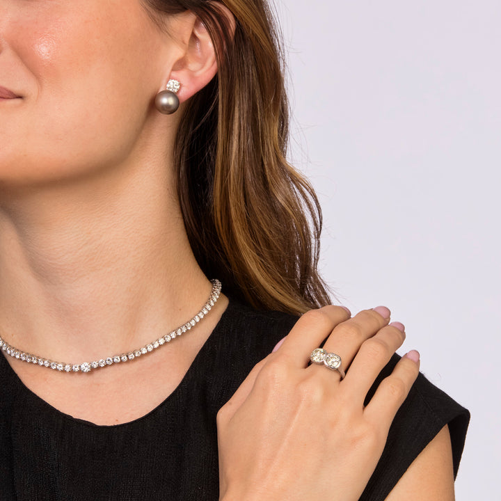 Platinum Art Deco Rivierre Diamond Necklace