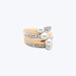 18KYG Diamond and Pearl Ring