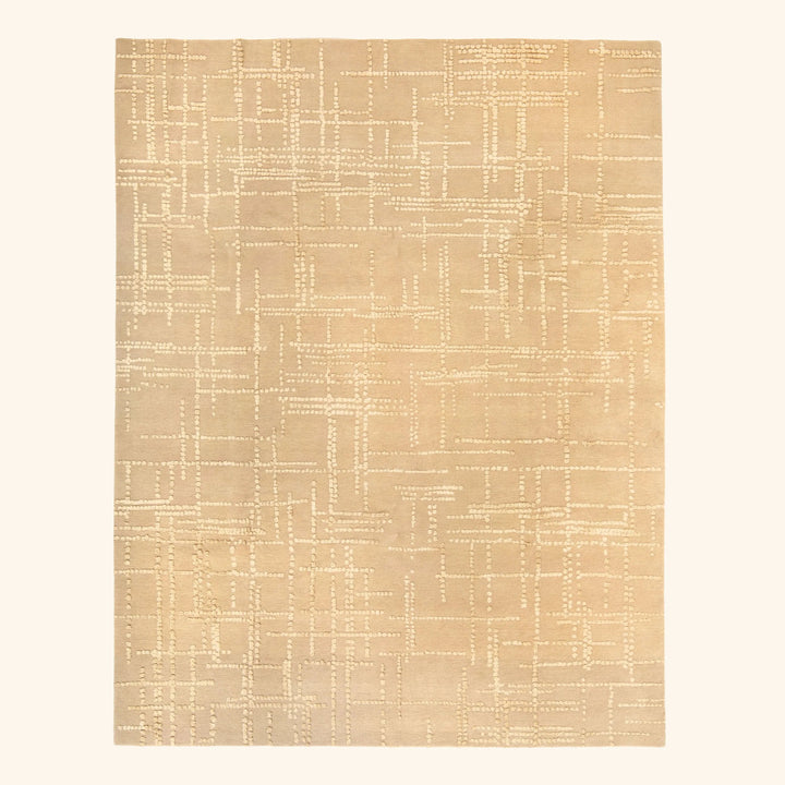 Wheat Textured Wool Silk Blend Rug - 8' x 10'