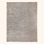 Grey Textured Silk Wool Blend Rug - 8' x 10'