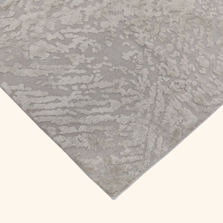 Grey Textured Silk Wool Blend Rug - 8' x 10'