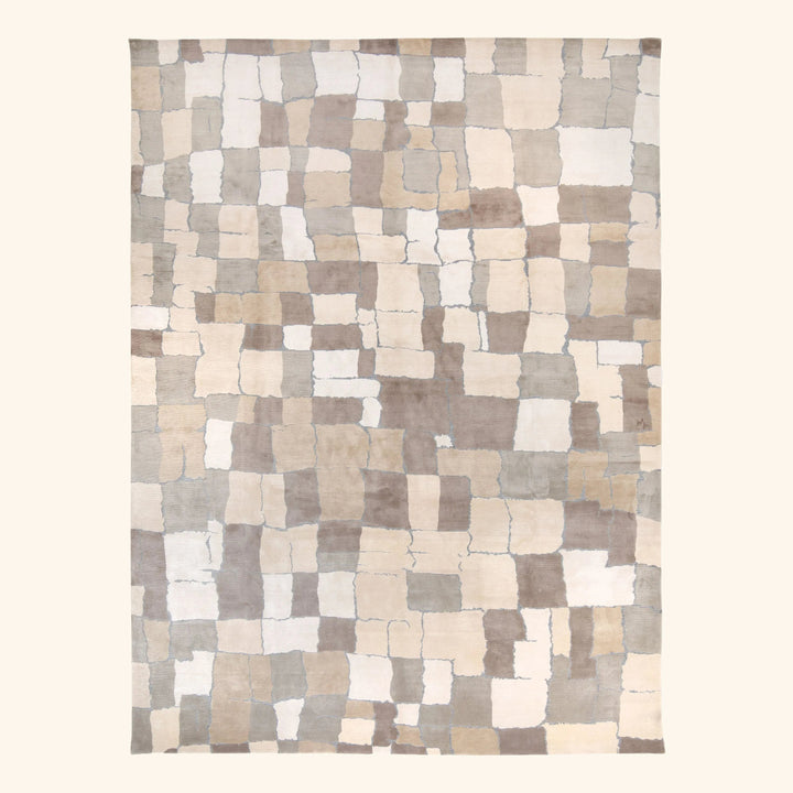 Teal Contemporary Silk Metal Blend Rug 9' x 12'