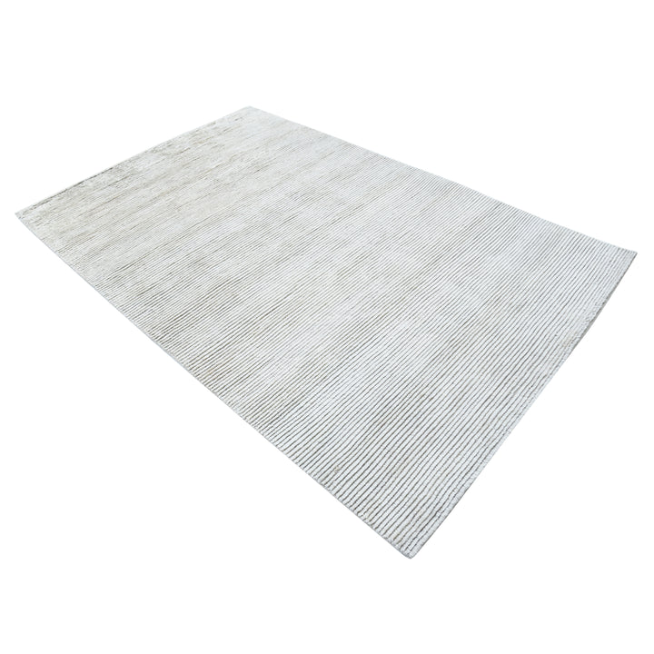 Silver Solid Cashmere & Merino Blend Rug - 6' x 9'