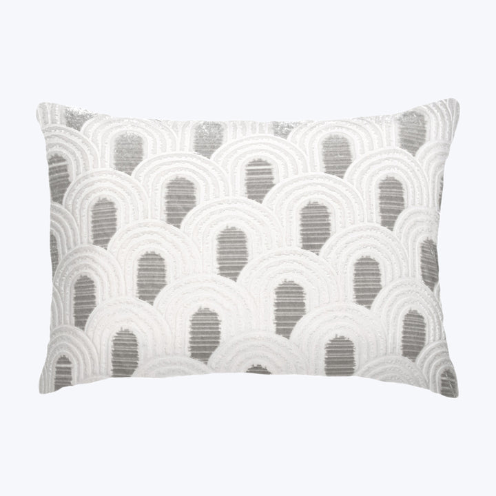 Endless Velvet Lumbar Pillow White 14" x 20"