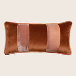 Banded High Performance Velvet Lumbar Pillow Sunstone