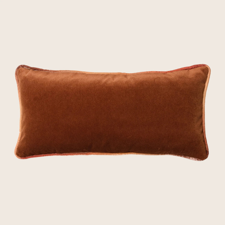 Banded High Performance Velvet Lumbar Pillow Sunstone