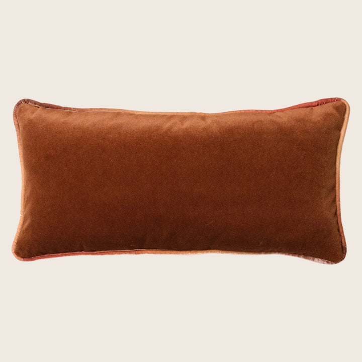 Banded High Performance Velvet Lumbar Pillow Sunstone