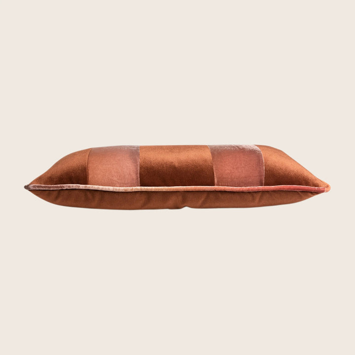 Banded High Performance Velvet Lumbar Pillow Sunstone