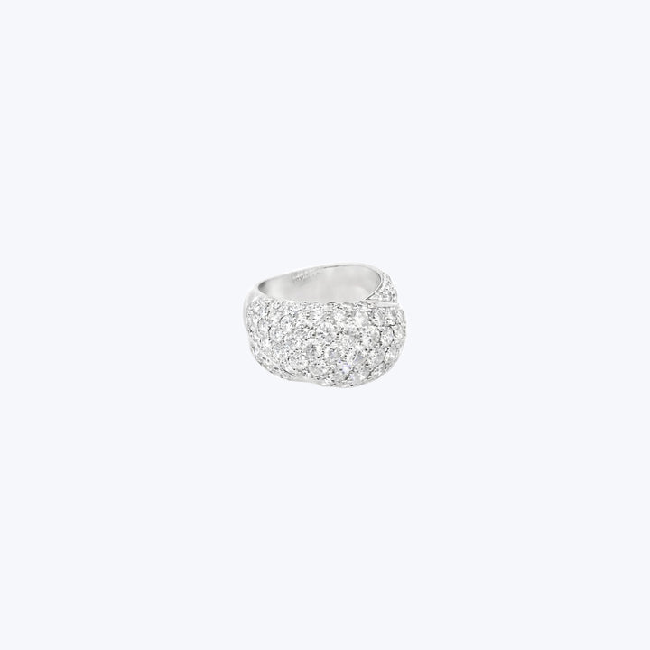 Cartier 18k White Gold and Pave Diamond Ring