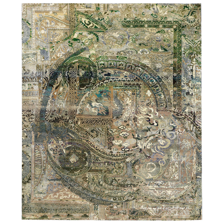 Sage Alchemy Transitional Wool Silk Blend Rug - 7'8" x 9'2"