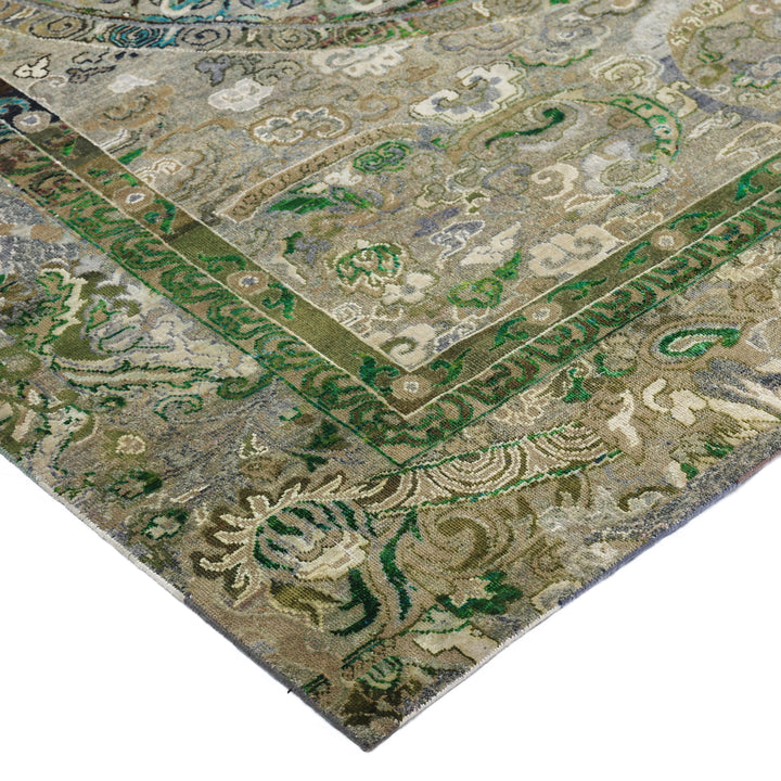 Sage Alchemy Transitional Wool Silk Blend Rug - 7'8" x 9'2"