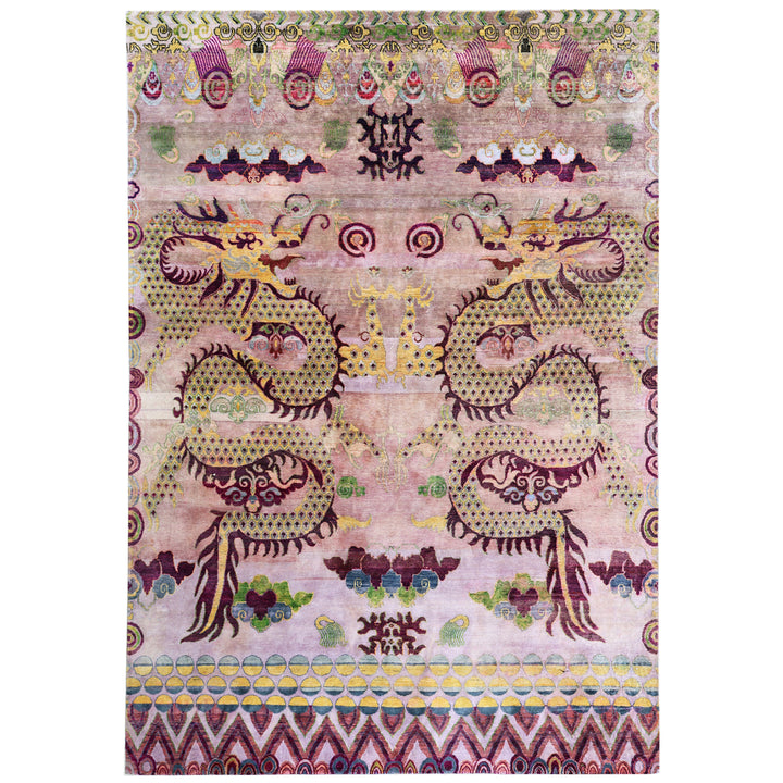 Pink Alchemy Traditional Silk Rug - 7'1" x 10'2"