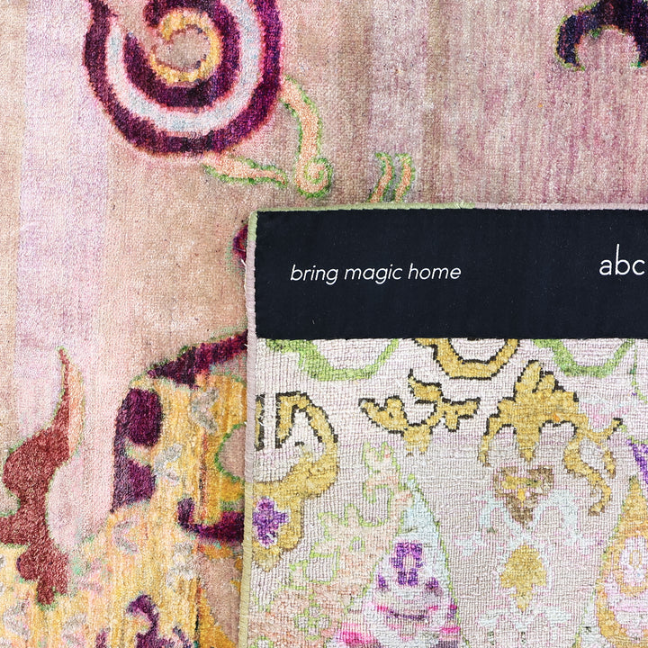 Pink Alchemy Traditional Silk Rug - 7'1" x 10'2"