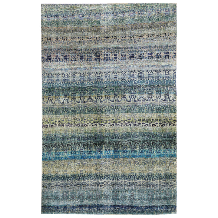 Blue Alchemy Transitional Silk Rug - 3'11" x 6'2"