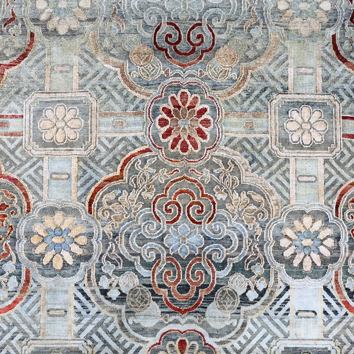 Blue Alchemy Traditional Wool Silk Blend Rug - 9'8" x 14'2"