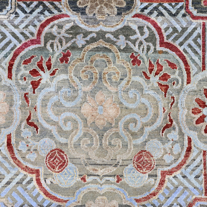 Blue Alchemy Traditional Wool Silk Blend Rug - 9'8" x 14'2"