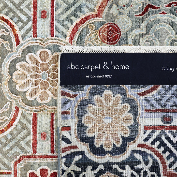 Blue Alchemy Traditional Wool Silk Blend Rug - 9'8" x 14'2"