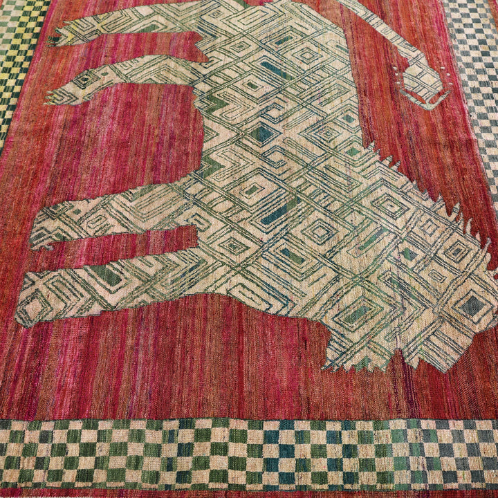 Red Alchemy Traditional Silk Wool Blend Rug - 6' x 5'