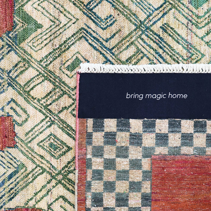 Red Alchemy Traditional Silk Wool Blend Rug - 6' x 5'