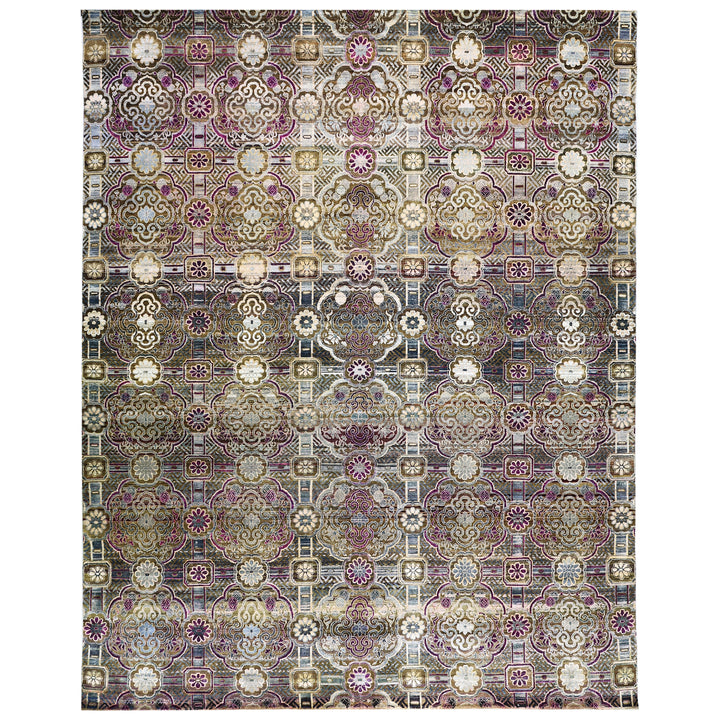 Black Alchemy Traditional Silk Wool Blend Rug - 11'9" x 15'1"