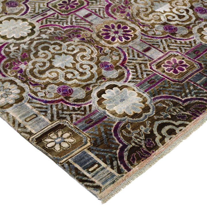 Black Alchemy Traditional Silk Wool Blend Rug - 11'9" x 15'1"