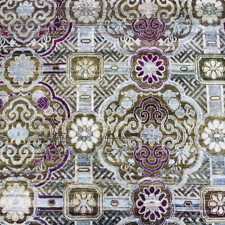 Black Alchemy Traditional Silk Wool Blend Rug - 11'9" x 15'1"