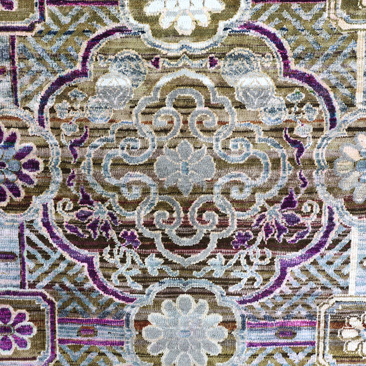 Black Alchemy Traditional Silk Wool Blend Rug - 11'9" x 15'1"