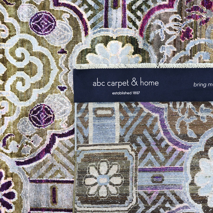 Black Alchemy Traditional Silk Wool Blend Rug - 11'9" x 15'1"