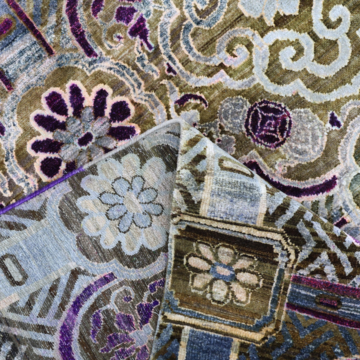 Black Alchemy Traditional Silk Wool Blend Rug - 11'9" x 15'1"