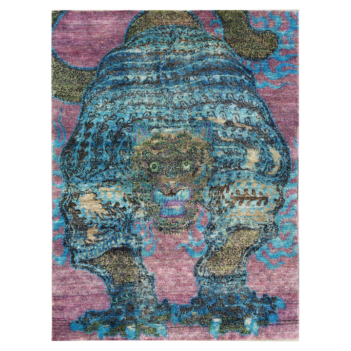 Blue Alchemy Contemporary Wool Blend Rug - 3'11" x 5'4"