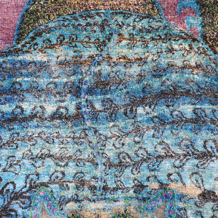 Blue Alchemy Contemporary Wool Blend Rug - 3'11" x 5'4"